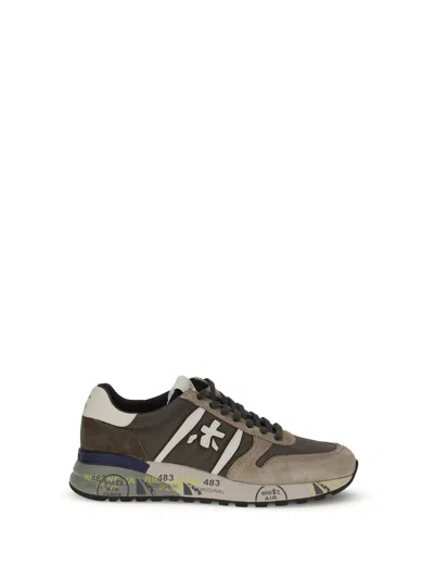 Premiata Low-top Sneakers With Suede And Smooth Texture Details In Multi