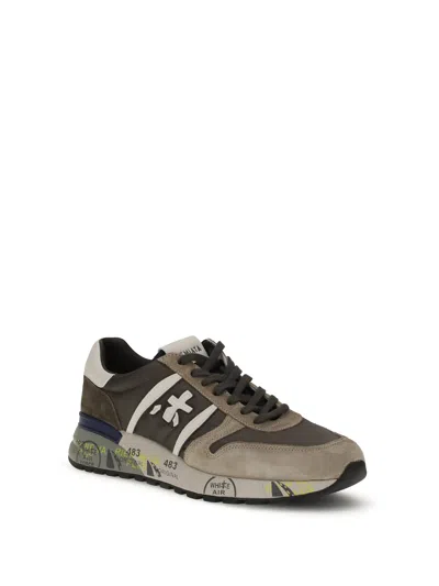 Premiata Low-top Sneakers With Suede And Smooth Texture Details In Multi