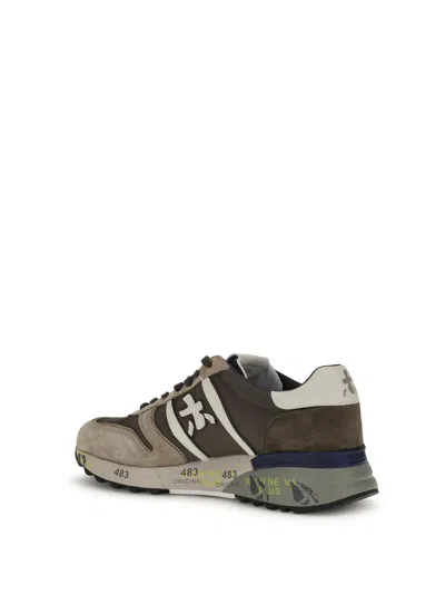 Premiata Low-top Sneakers With Suede And Smooth Texture Details In Multi