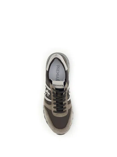Premiata Low-top Sneakers With Suede And Smooth Texture Details In Multi