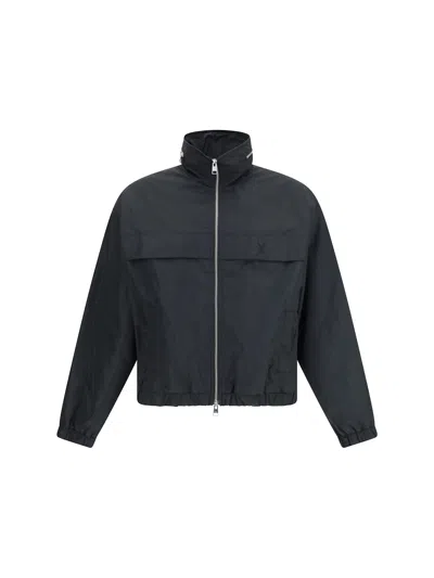 Ami Alexandre Mattiussi Ami Paris Technical Fabric Jacket With Zip And Hood. In Black
