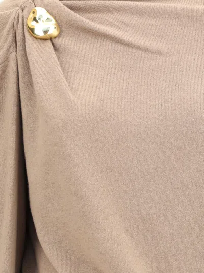 Fabiana Filippi Wool Long Dress In Nude