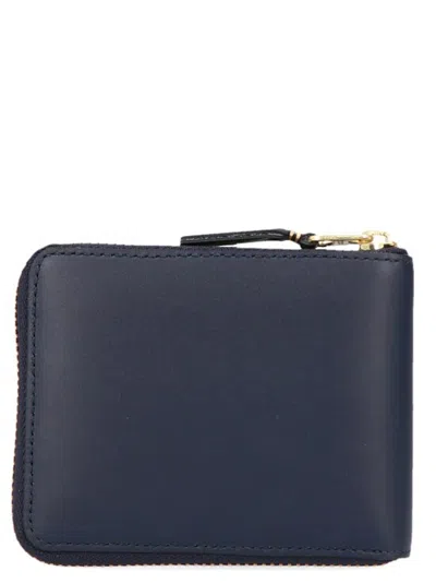 Comme Des Garçons Wallet Small Zip Around Wallet In Blue
