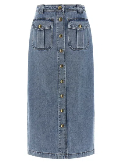 Zimmermann 'denim Pencil' Skirt In Blue