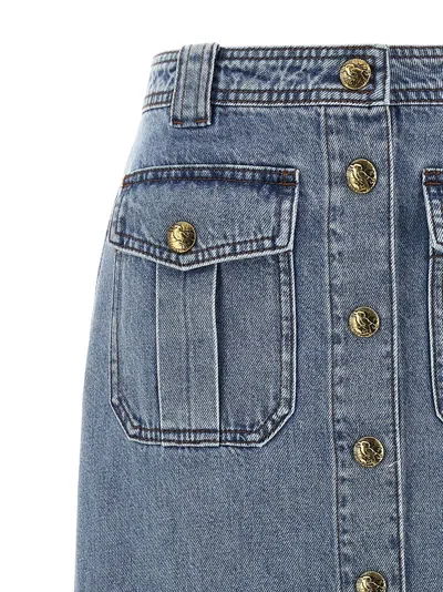 Zimmermann 'denim Pencil' Skirt In Blue