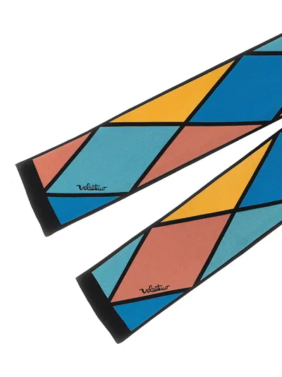 Valentino Geometric Pattern Lightweight Rectangular Scarf In Multi