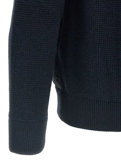 Herno Bi-material Down Jacket In Black