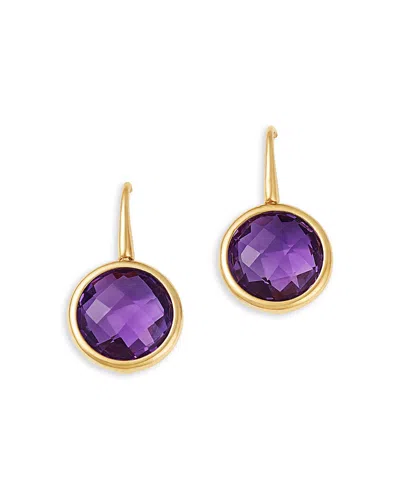 Bloomingdale's Fine Collection Amethyst Bezel Drop Earrings In 14k Yellow Gold In Multi