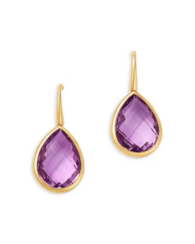 Bloomingdale's Fine Collection Pink Amethyst Pear Bezel Drop Earrings In Multi
