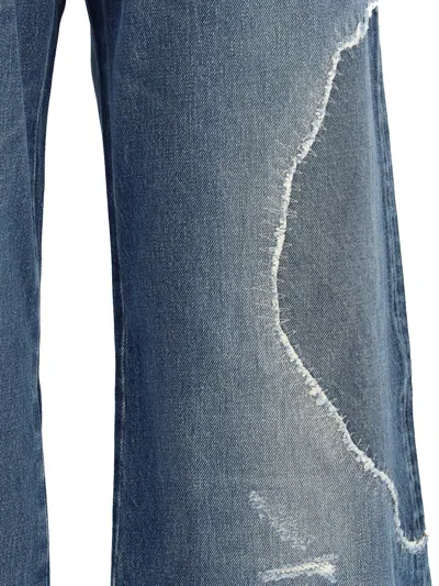 Versace Timeless Blue Straight-leg Jeans With Classic Five-pocket Design