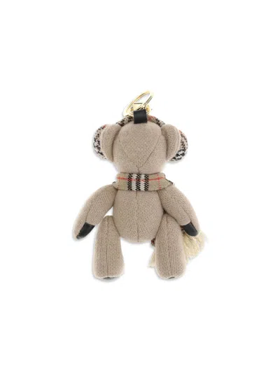 Burberry Checked Wool And Cashmere-blend And Gold-tone Bag Charm In Brown