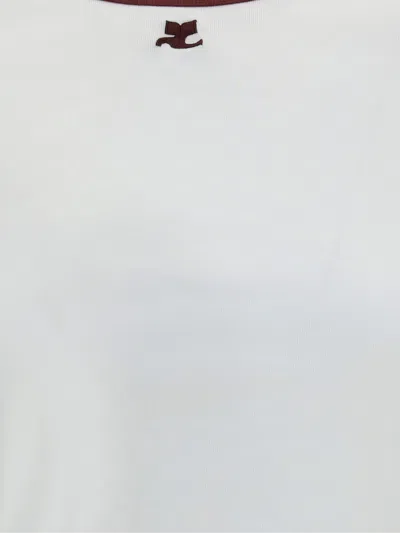 Courrèges Logo Cotton T-shirt In White