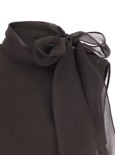 Brunello Cucinelli Self-portrait Knitted Dress In Blue