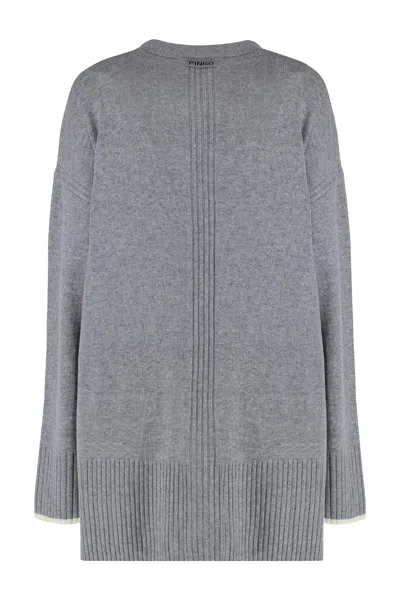 Pinko Cardigan Long À Col V In Gray