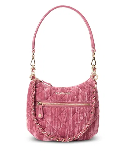 Mz Wallace Mini Crosby Top Handle Bag In Pink