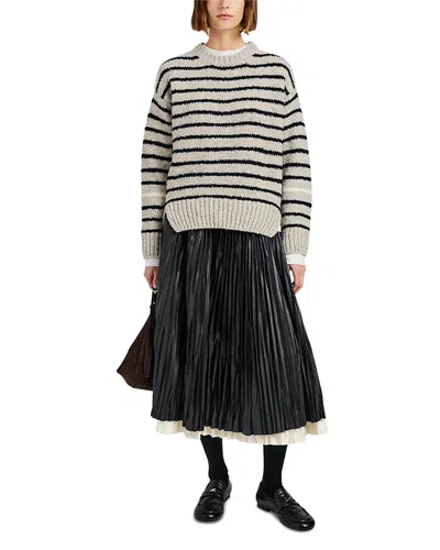 Proenza Schouler White Label Leonie Sweater In Stripe Wool In Gray