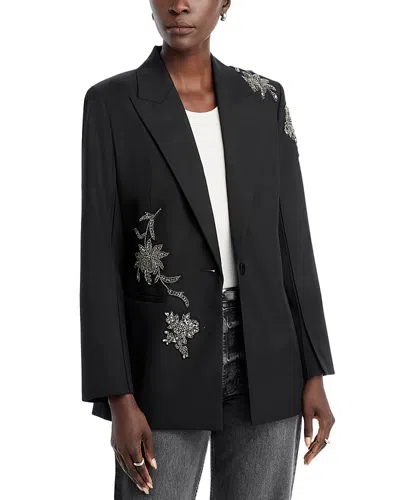 Kobi Halperin Lariz Single-button Crystal Applique Jacket In Black