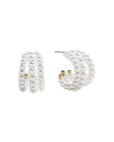 Baublebar Halia Imitation Pearl Hoop Earrings In White