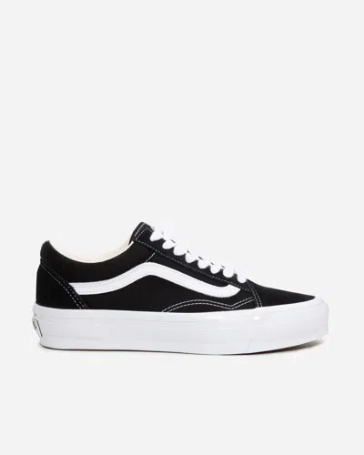 Vans Stitched Low-top Silhouette Rubber Sole Sneakers In Black