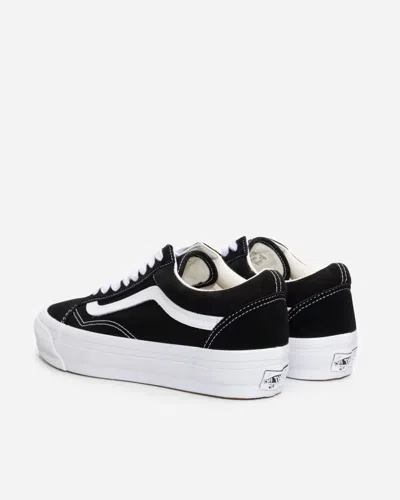 Vans Stitched Low-top Silhouette Rubber Sole Sneakers In Black