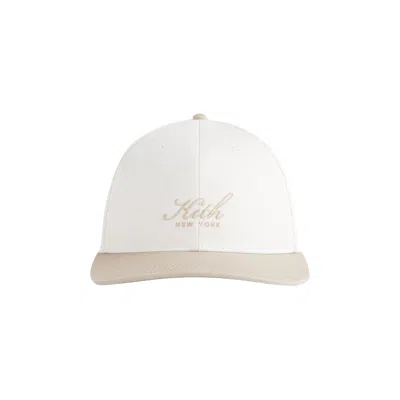 Pre-owned Kith Twill Two Tone New York Script Aaron Cap 'canvas' | Cream | Men's Size Onesize In White
