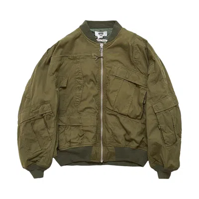 Pre-owned Junya Watanabe Man X Needles Patchwork Bomber 'khaki' | Green | Men's Size Xl