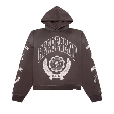 Pre-owned Represent Clo Legacy Crest Hoodie 'nero' | Brown | Men's Size M