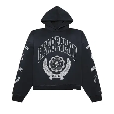 Pre-owned Represent Clo Legacy Crest Hoodie 'stained Black' | Men's Size M