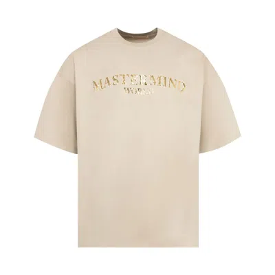 Pre-owned Mastermind Japan Mastermind Mirror Logo Short-sleeve Tee 'greige' | Grey | Men's Size L In Gray