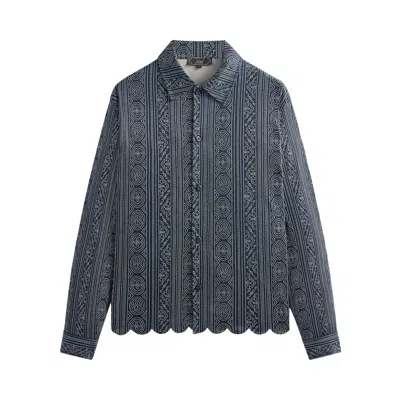 Pre-owned Kith Isaac Microsuede Long-sleeve Button Down 'nocturnal' | Black | Men's Size L