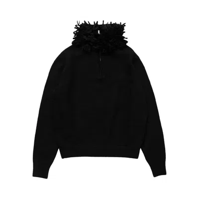 Pre-owned Alexander Mcqueen Mohair Fringes Sweater 'black' | Men's Size L