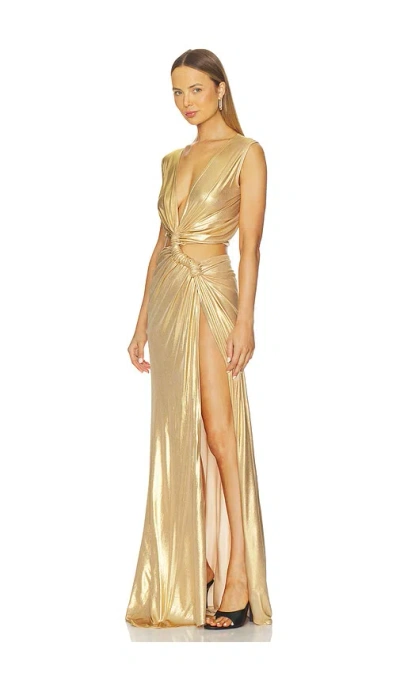 Sid Neigum Triple Loop Dress In Gold