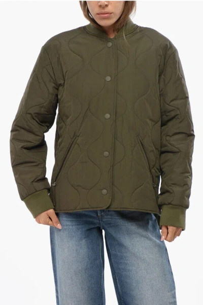 Apc Snap Buttons Quilted Camila Bomber In Green