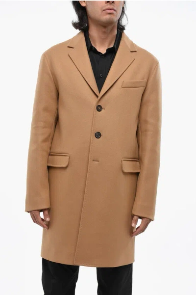 Dsquared2 Camel-coloured Single-breasted Coat In Brown