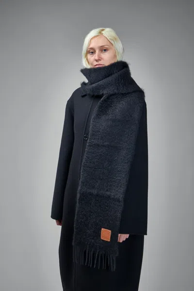 Loewe Woman Black Scarves In Black
