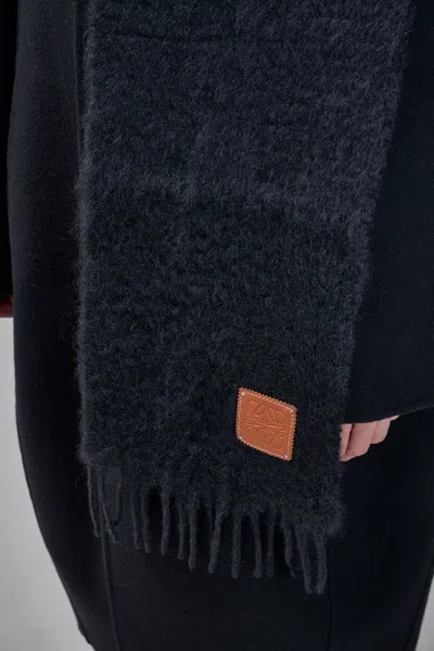 Loewe Woman Black Scarves In Black