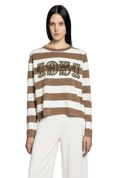 Max Mara Viterbo Wool Crewneck Sweater In Blue