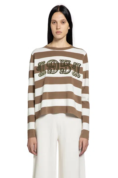 Max Mara Viterbo Wool Crewneck Sweater In Blue