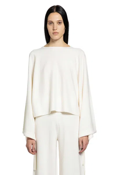 Max Mara Frais Virgin Wool Sweater In White