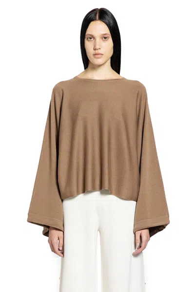 Max Mara Fine Wool Yarn Sweater In Brown