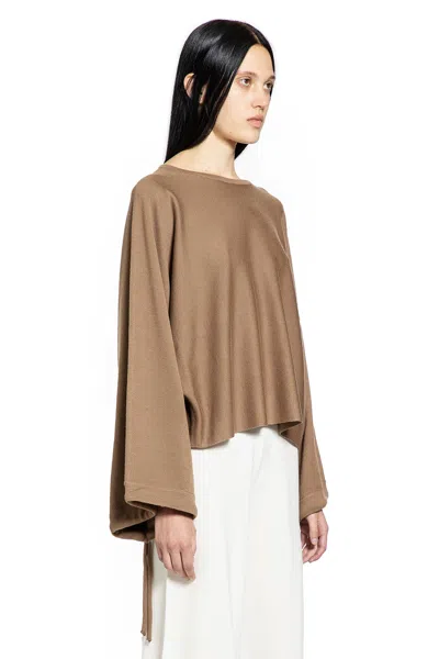 Max Mara Fine Wool Yarn Sweater In Brown