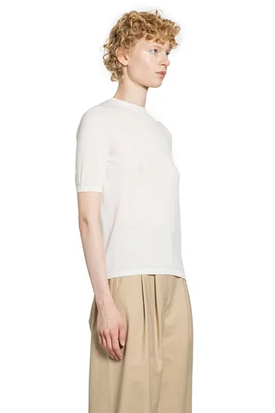 Max Mara Basic Wool Sweater In White