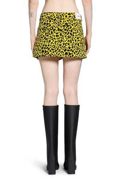 Coperni Leopard-print Wrap Skirt In Yellow