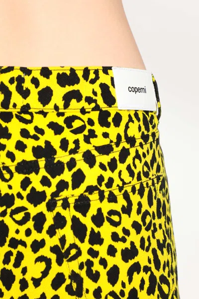 Coperni Leopard-print Wrap Skirt In Yellow