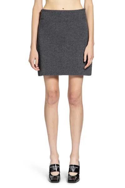Givenchy Ribbed-knit Wool And Alpaca-blend Miniskirt In Gray