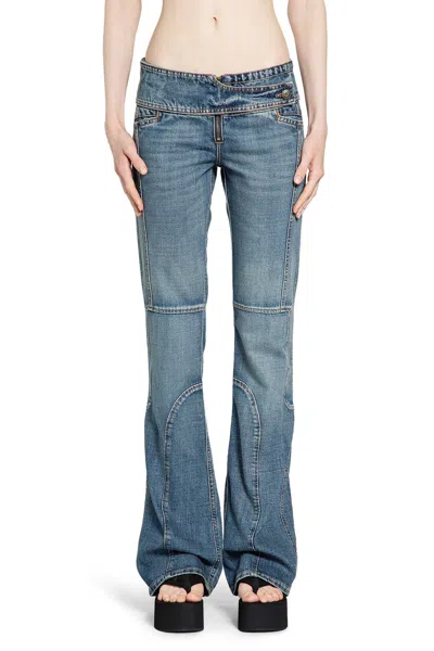 Coperni Panelled Flared Jeans In Blue