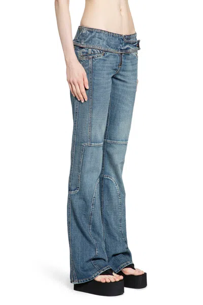 Coperni Panelled Flared Jeans In Blue