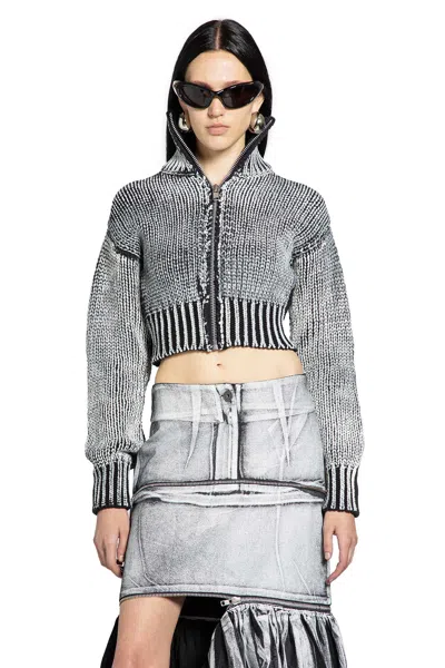 Vaquera Chunky-knit Zip Cardigan In Gray