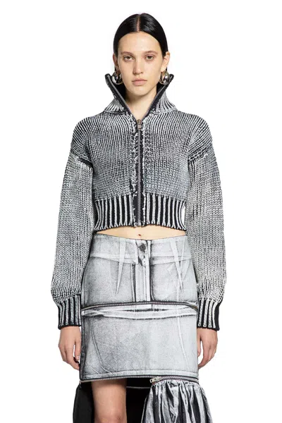 Vaquera Chunky-knit Zip Cardigan In Gray