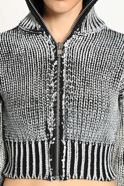 Vaquera Chunky-knit Zip Cardigan In Gray